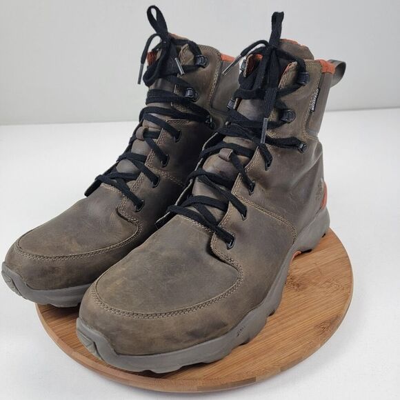 The North Face Thermoball Versa Men s Waterproof Leather Brown Boots size 14 - Picture 2 of 16